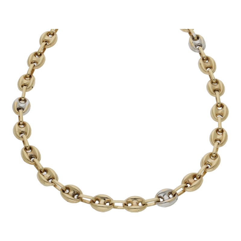 Halskette 585/14 K Gelb-/Weißgold Breite 6,0 mm Länge 60 cm