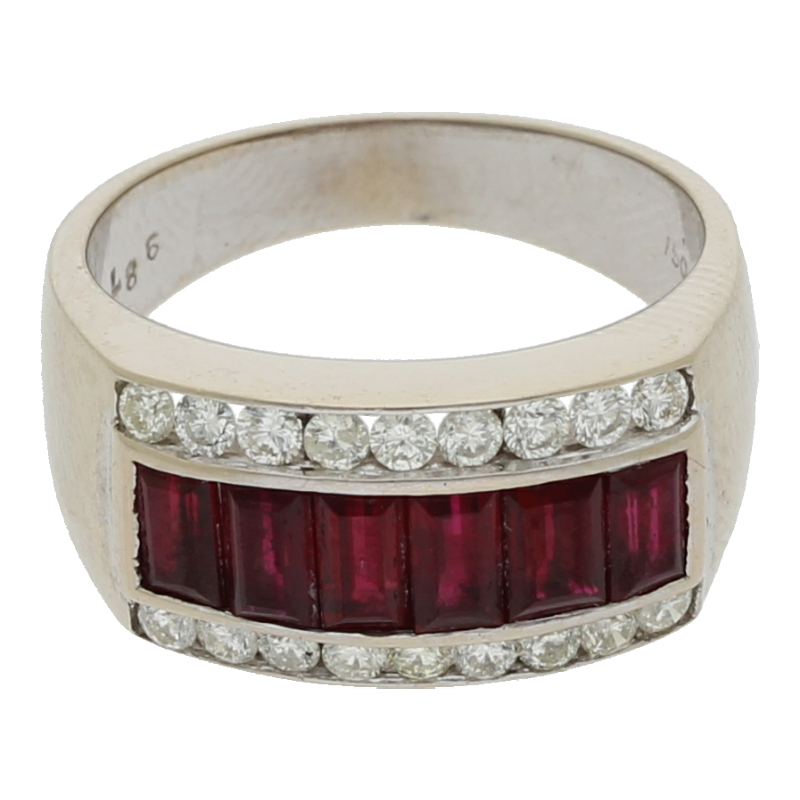 Rubin Brillant Ring Weißgold/ Wert ca. 2450 Euro