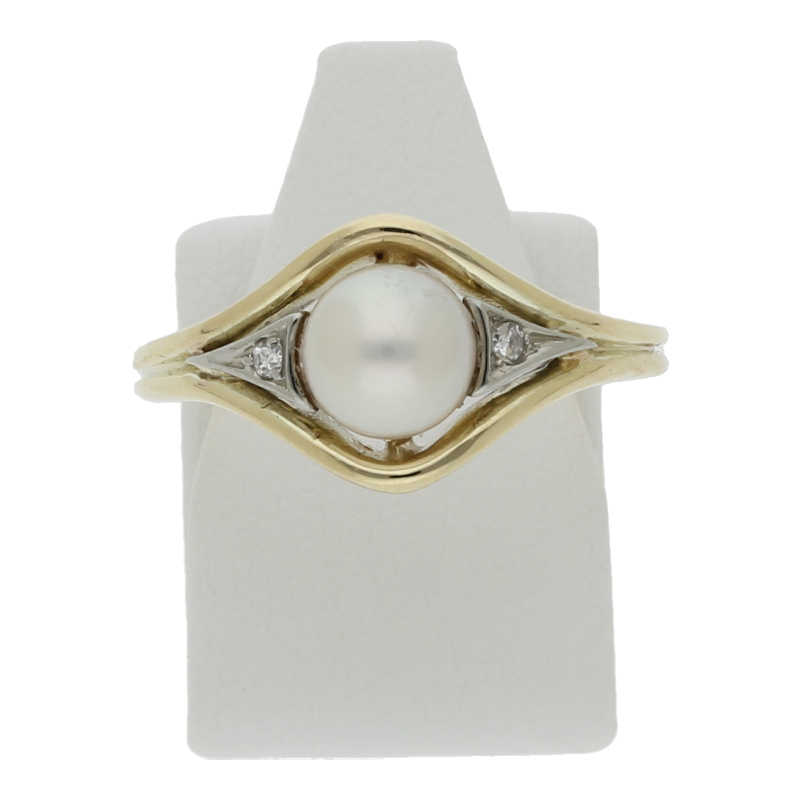 Zuchtperle Diamant Ring 585/ 14 K Gold