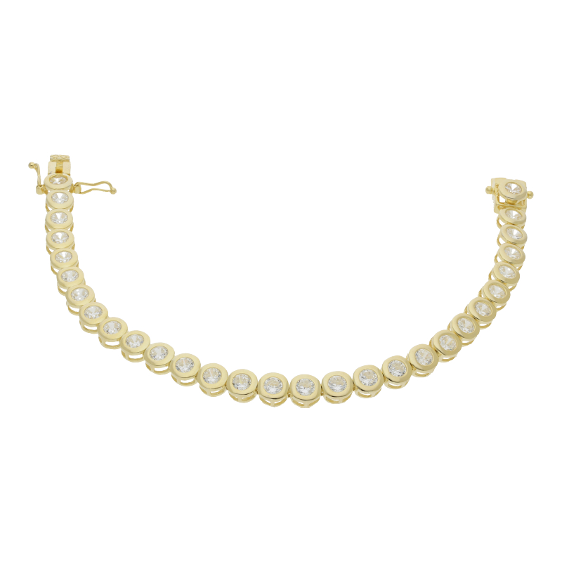 Zirkonia Tennis Armband 925 Silber Gold