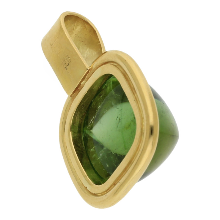 Cushion-Cabochon Turmalin Anhänger 750 Gold