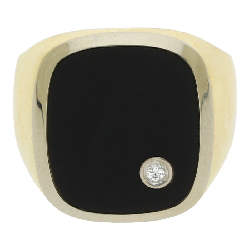 Onyx Brillant Ring 585/ 14 K Gold