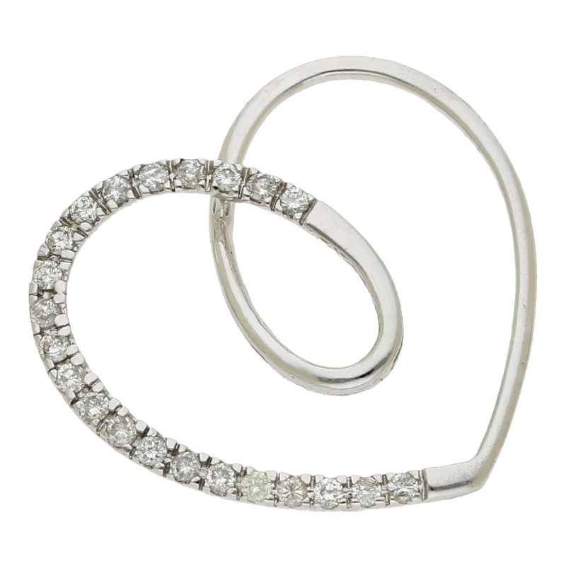Diamantanhänger 750 /18 K Weißgold Brillant ca. 0,25ct.  (H) Weiß (P1) Deutliche Einschlüsse
