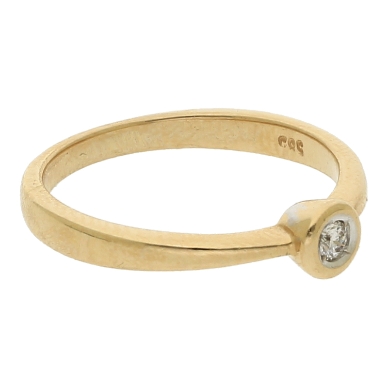Solitär Brillant Ring 585/ 14 K Gold