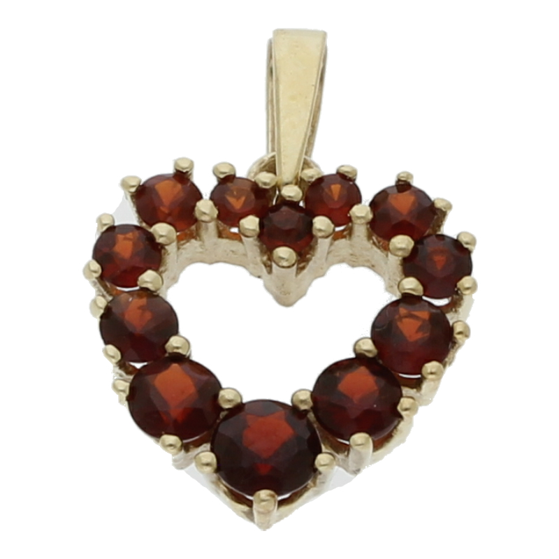 Granat Herz Anhänger 333/ 8 K Gold