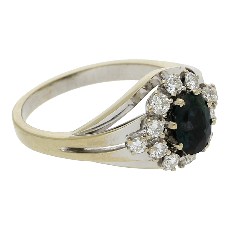 Saphir Brillant Ring 585/ 14 K Gold