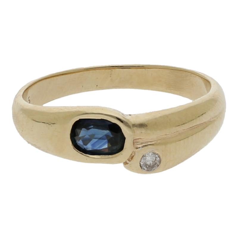 Saphir Brillant Ring 585/ 14 K Gold