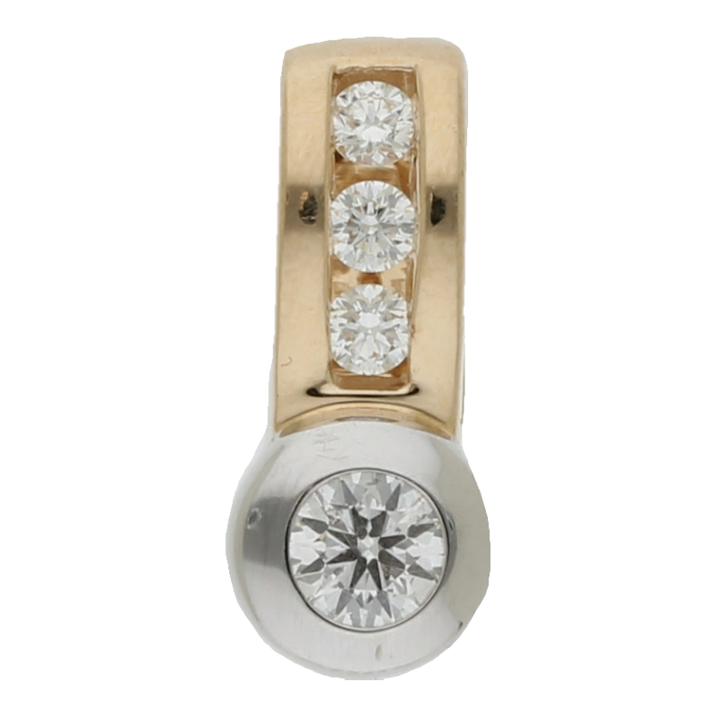Clip Anhänger Brillant 585/ 14 K Bicolor