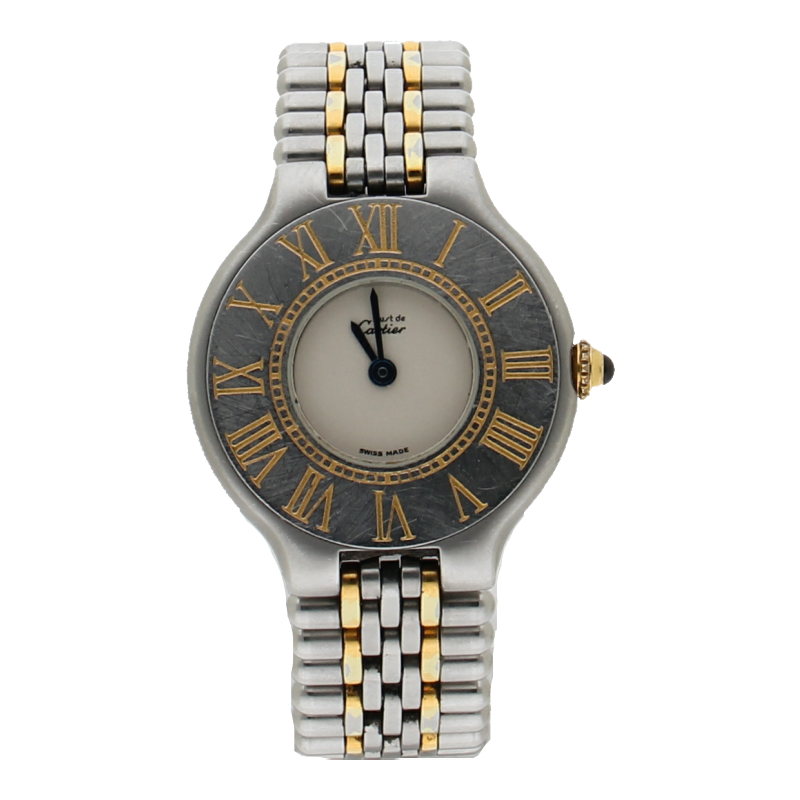 Cartier Must de Cartier 9010 Quarz Edelstahl 31mm Vintage Uhr