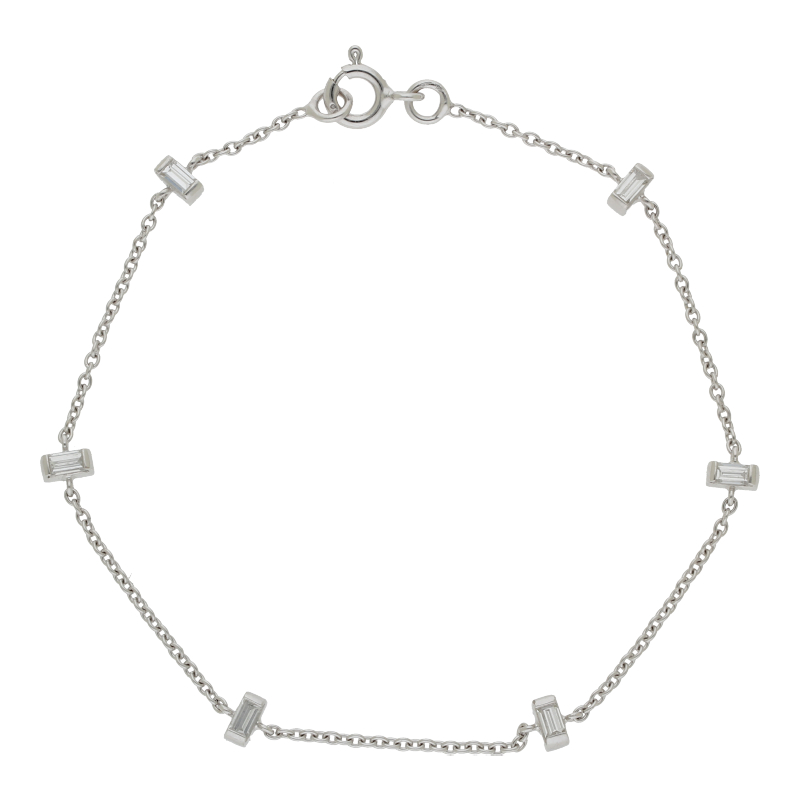 Diamanten Baguette Armband 750/ 18 K Gold