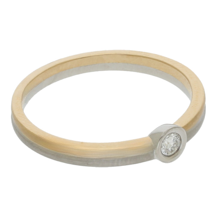 Solitär Brillant Ring 0,09 si 750 Gold 950 Platin