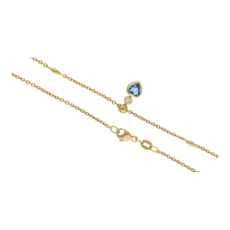 Blautopas Brillant Collier 585/ 14 K Gold