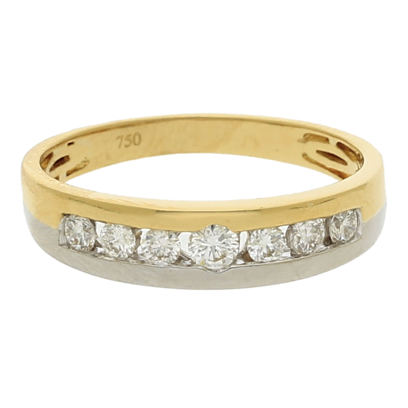 Brillant Ring 750/ Gelbgold und 950/ Platin