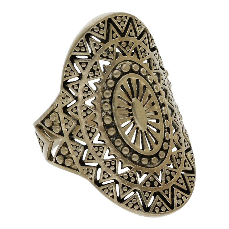 Ethno Silber Ring Oval 925 Sterling Silber