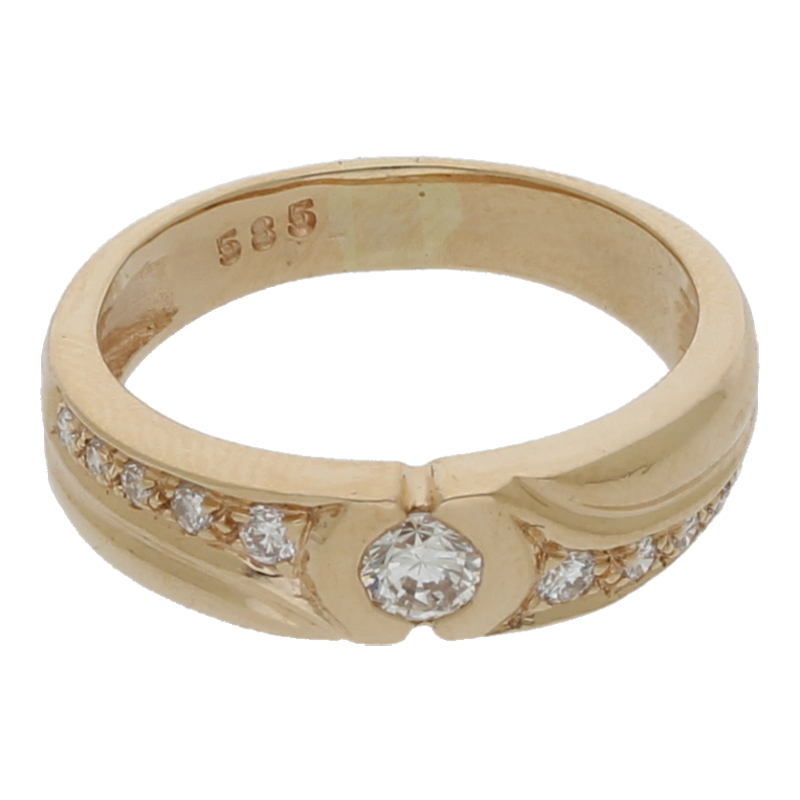 Diamantring 585/14 K Gelbgold Brillant ca. 0,35ct.  (H) Weiß (Si) Kleine Einschlüsse
