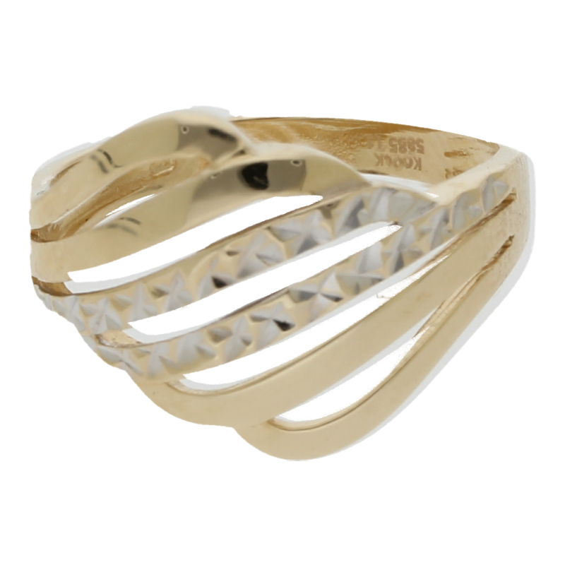 Ring 585/14 K Gelb-/Weißgold