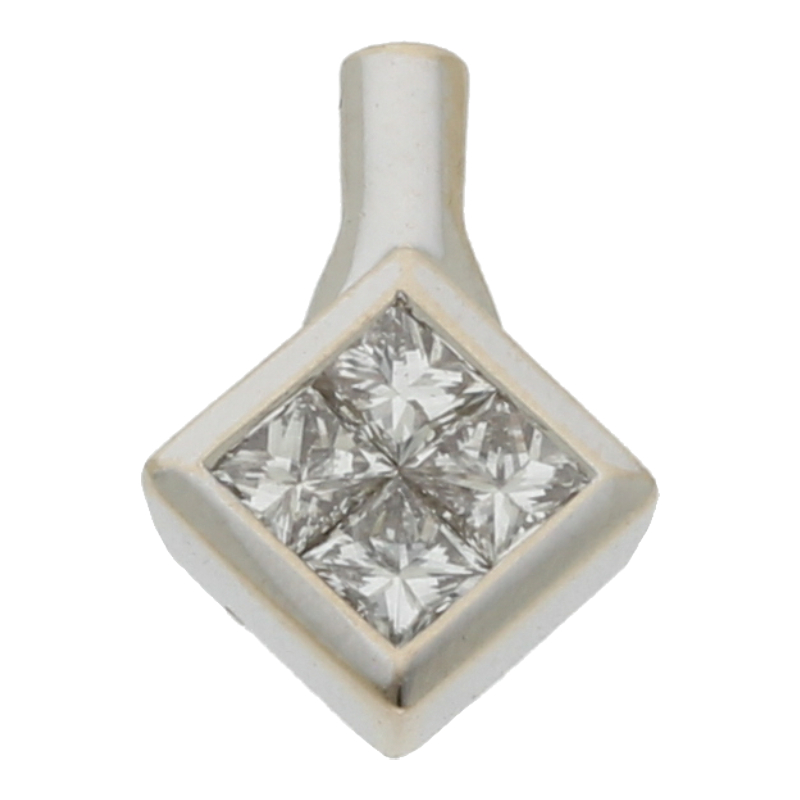 Diamant Anhänger Princess ca. 0,50 ct vs 750 Weißgold