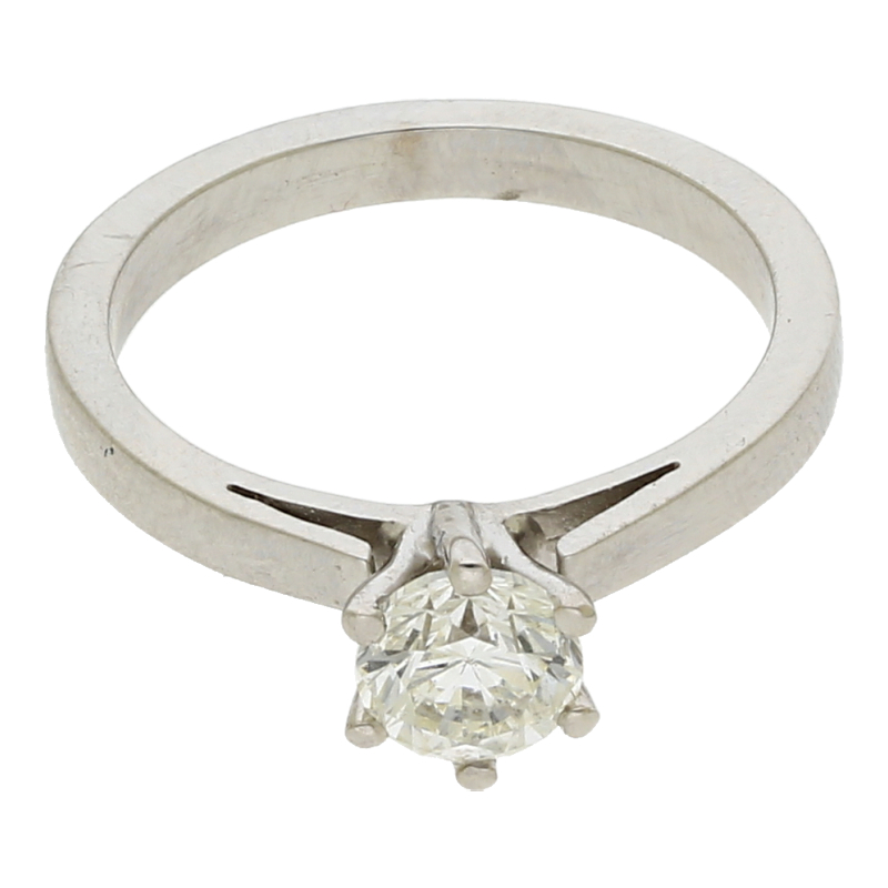 Diamantring 585/14 K Weißgold Solitärring 1 Brillant ca. 1,01ct.  (H) Weiß (Si) Kleine Einschlüsse