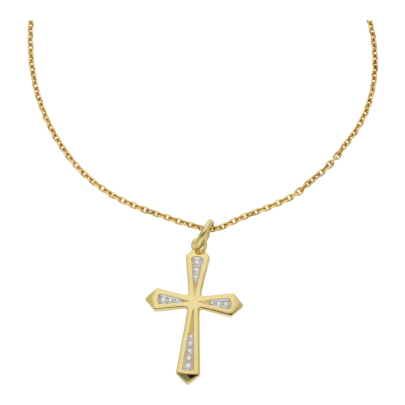 Kreuz Anhänger mit Kette 585/ 14 K Gold