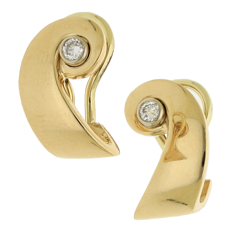 Diamantohrringe 585/14 K Gelbgold Brillant Ohrstecker/Clip