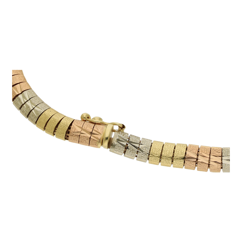 Armband Tricolor 20,5 cm Länge 585/ 14 K