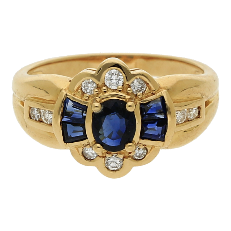 Saphir Brillant Ring 750/ 18 K Gold