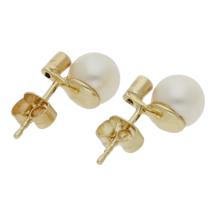 Zuchtperle Brillant Ohrstecker 585/ 14 K Gold