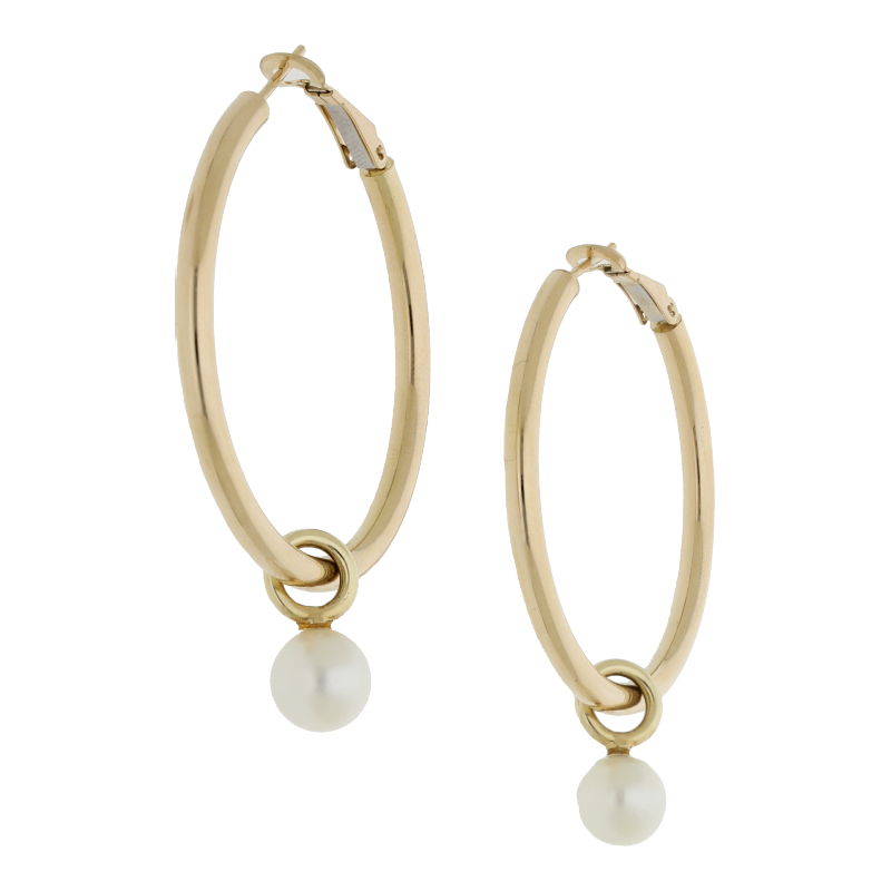 Creolen mit Zuchtperlen 585/ 14 K Gold