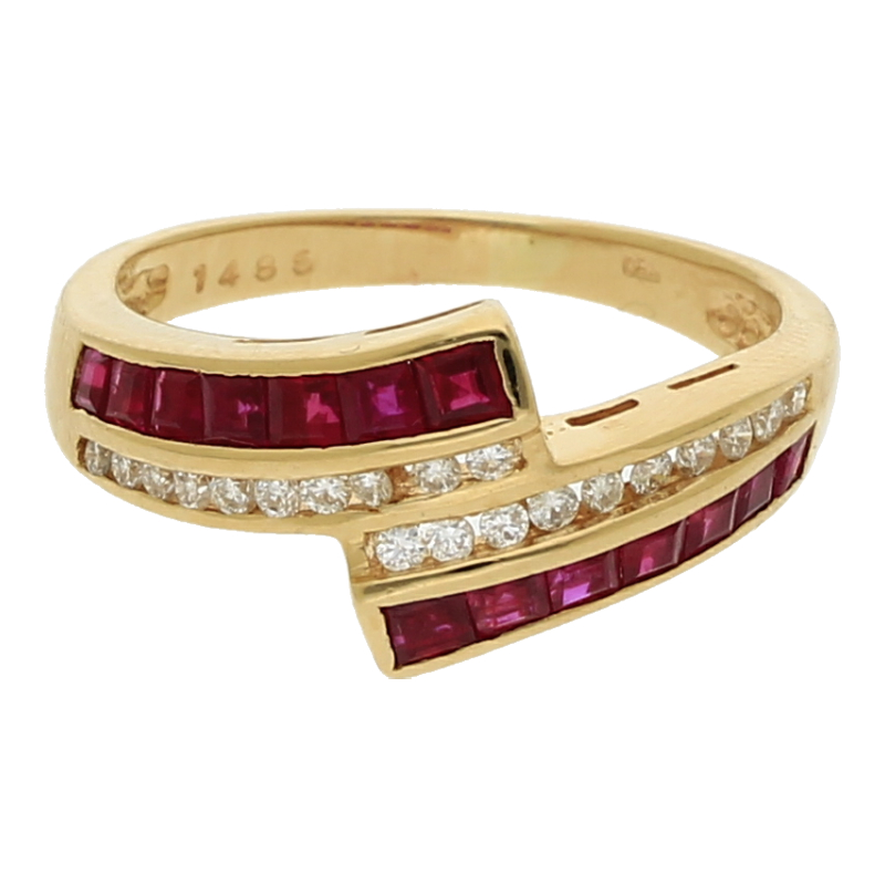 Rubin Brillant Ring 750/ 18 K Gold