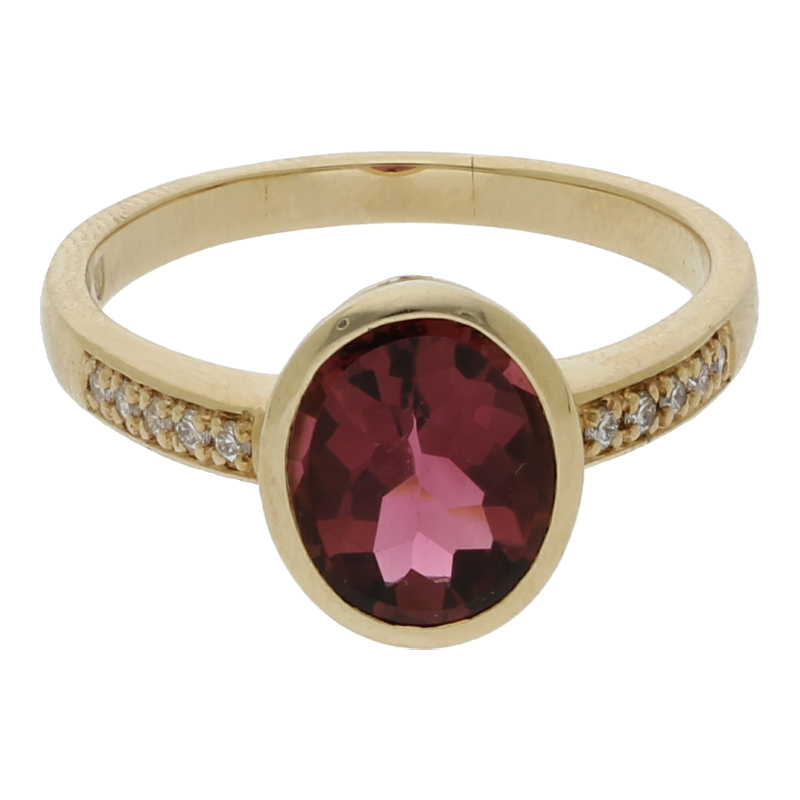 Turmalin-Brillant-Ring/Goldschmiedearbeit/Expertise