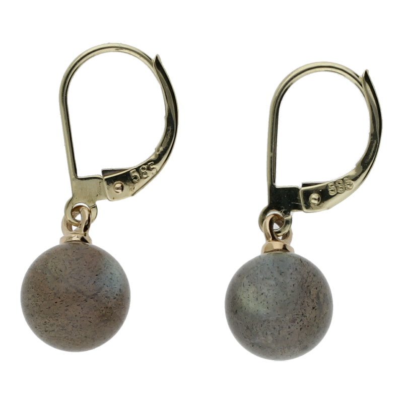 Labradorit Ohrhänger 585/ 14 K Gold