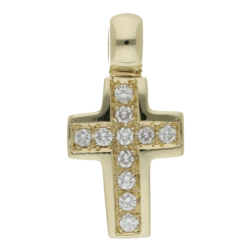 Brillant Kreuz Anhänger 585/ 14 K Gold
