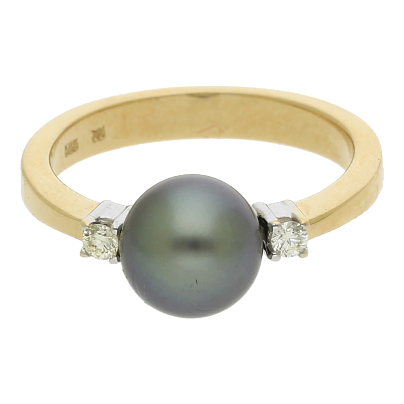 Tahitiperle Brillant Ring 585/ 14 K Gold