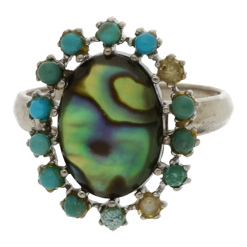 Türkis Perlmutt Ring 925 Silber