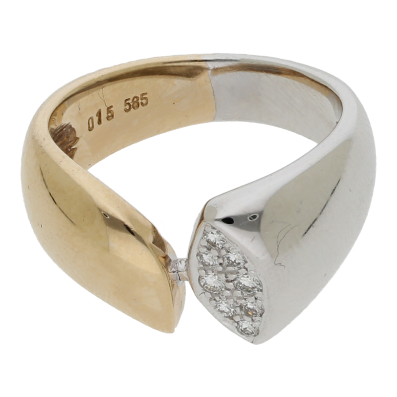 Brillant Ring 585/ 14 K Bicolor
