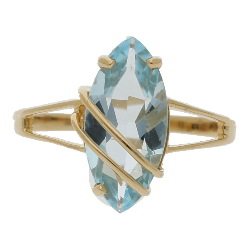 Blautopas Ring 750/ 18 K Gold