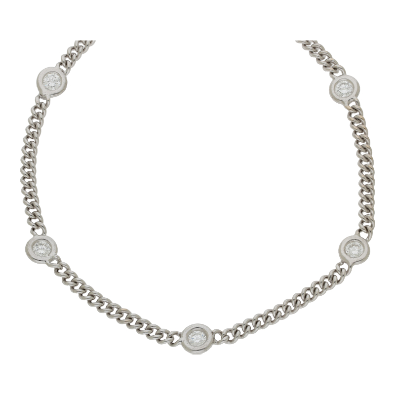 Panzerkette mit 9 Brillanten, ca. 2,7 ct, NP ca. 11500 €
