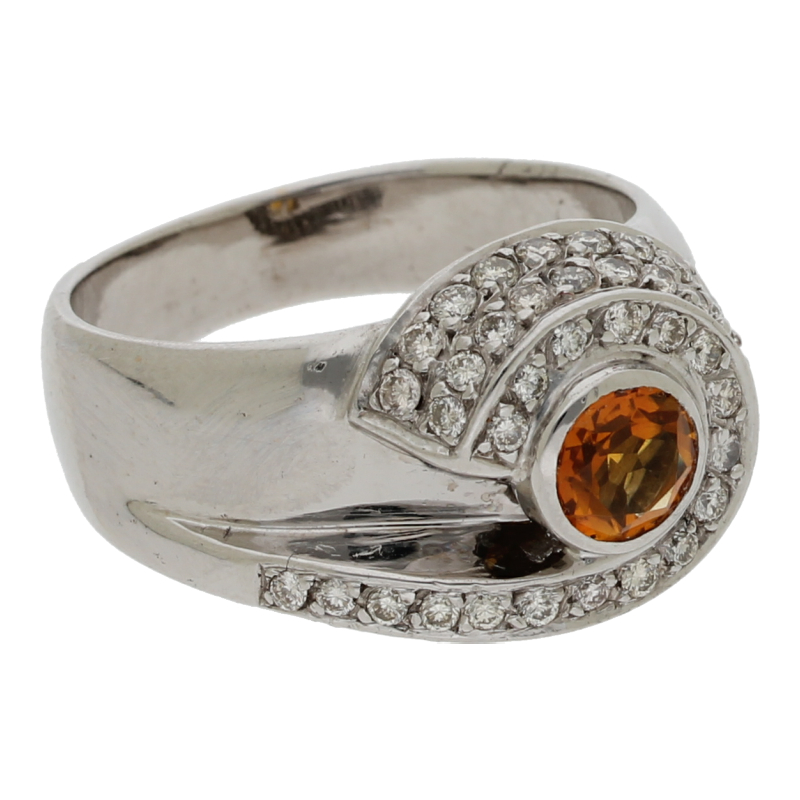 Citrin Brillant Ring 750/ 18 K Gold