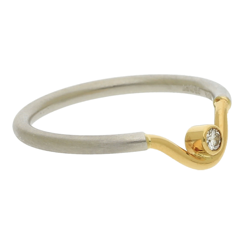 Brillant Platin Gelbgold Ring