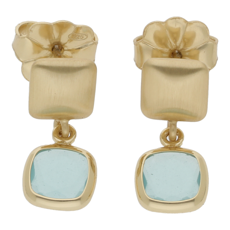 Ohrstecker mit Farbsteine 925/- Silber vergoldet