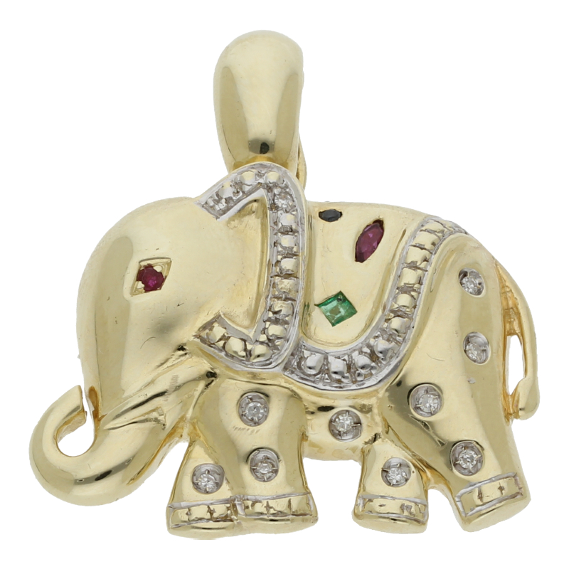 Elefanten Clip Anhänger 585/ 14 K Gold