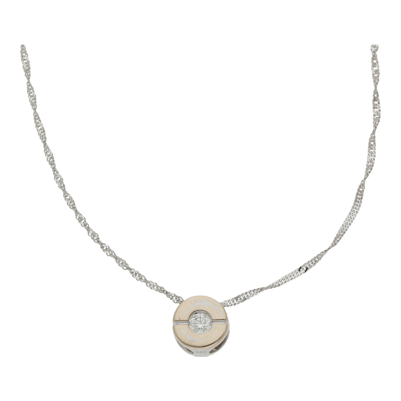 Brillant Anhänger mit Kette 50 cm Länge 585/ 14 K Gold
