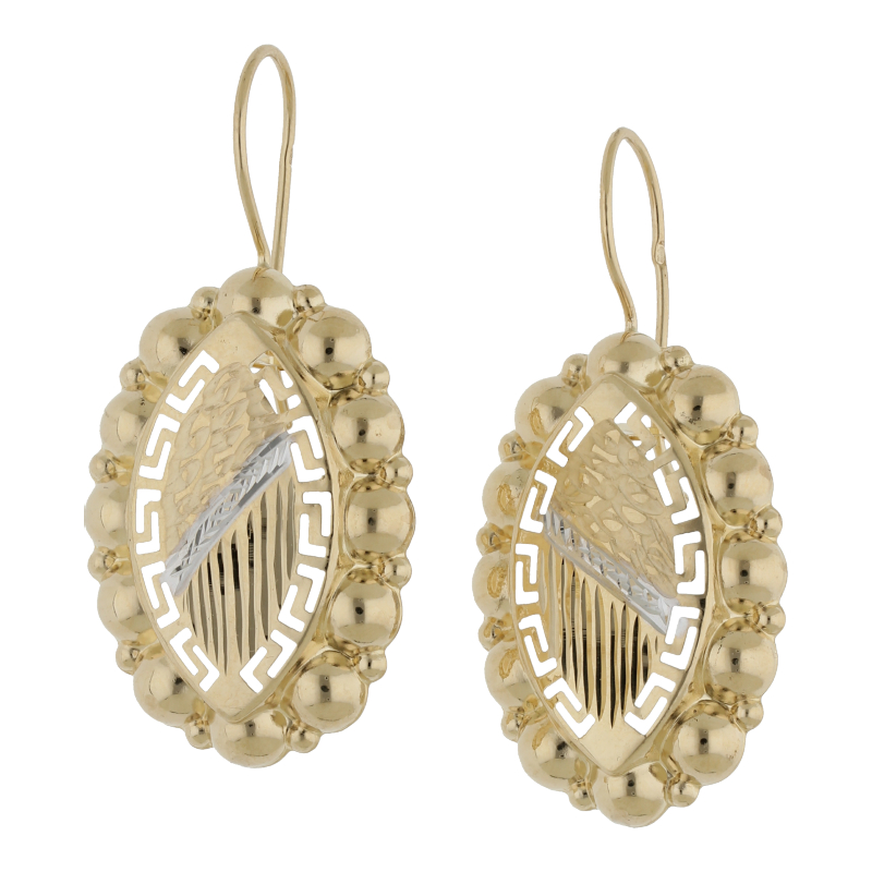 Ohrringe 585 Gold Greco Muster