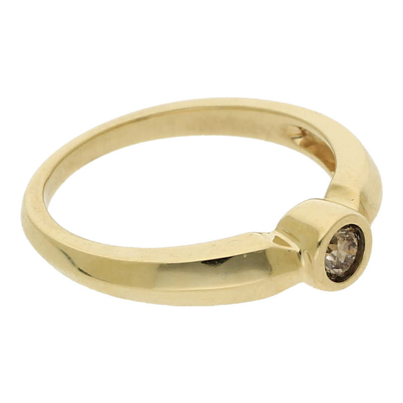 Solitär Brillant Ring 375/ 9 K Gold