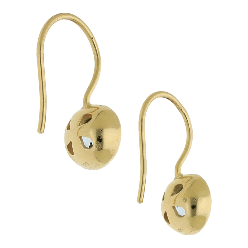 Blautopas Ohrhänger 585/ 14 K Gold