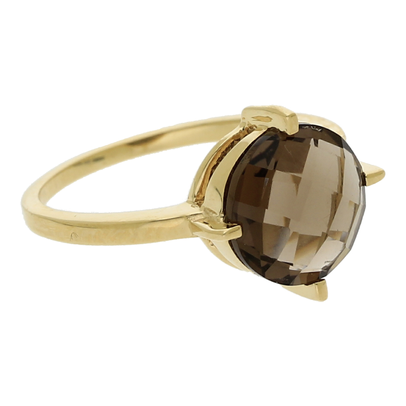 Rauchquarz Ring 375/ 9 K Gold