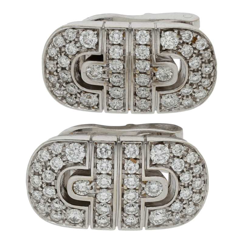 Bulgari Parentesi Ohrschmuck mit Diamanten in Weißgold