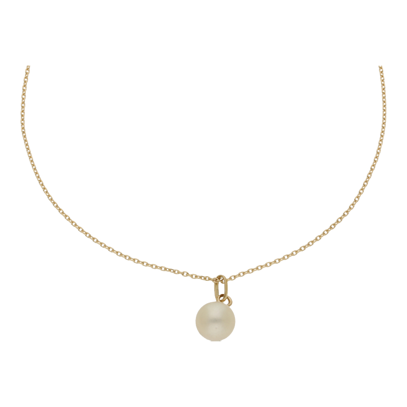 Zuchtperle Anhänger mit Kette 750/ 18 K Gold