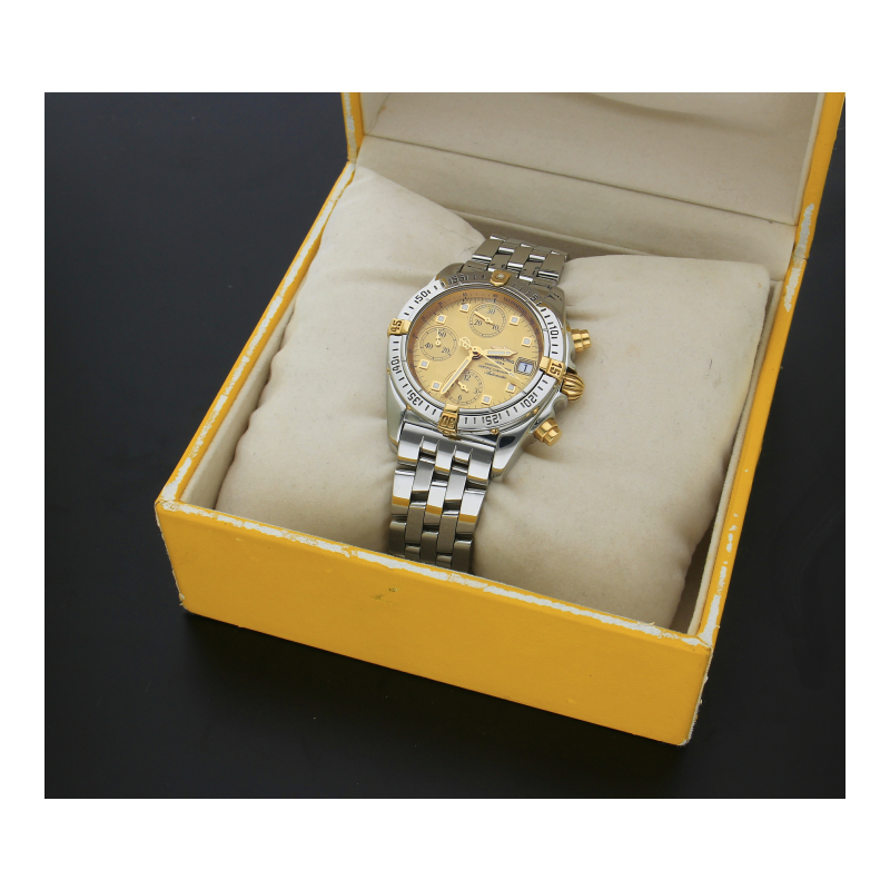 Breitling Chrono Cockpit B13357 Automatik Stahl Gold Chronograph Box