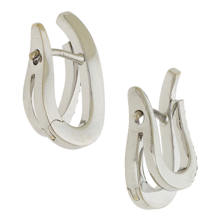 Brillant-Creolen mit Original-Zertifikat 14K/585 Weißgold